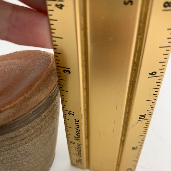 Mariella Suede‎ Peep Toe Sandals Block Heel Mules Slip On Made in Italy Women 8M - Picture 12 of 12